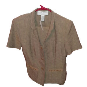 NWT Sag Harbor Tweed Taupe Pant Suit 8